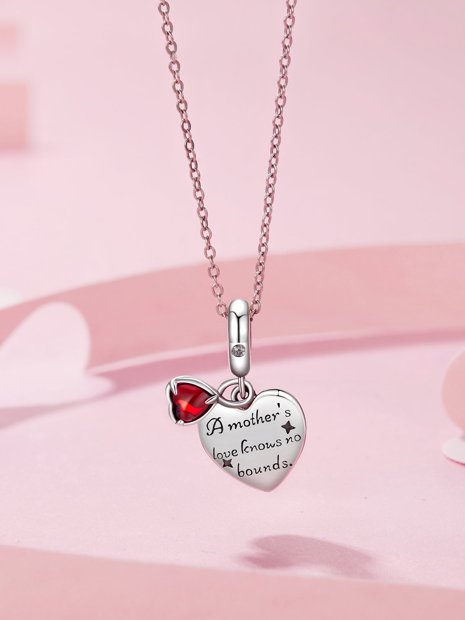 Pandantiv din Argint Mother’s Infinite Love – Ruby Heart