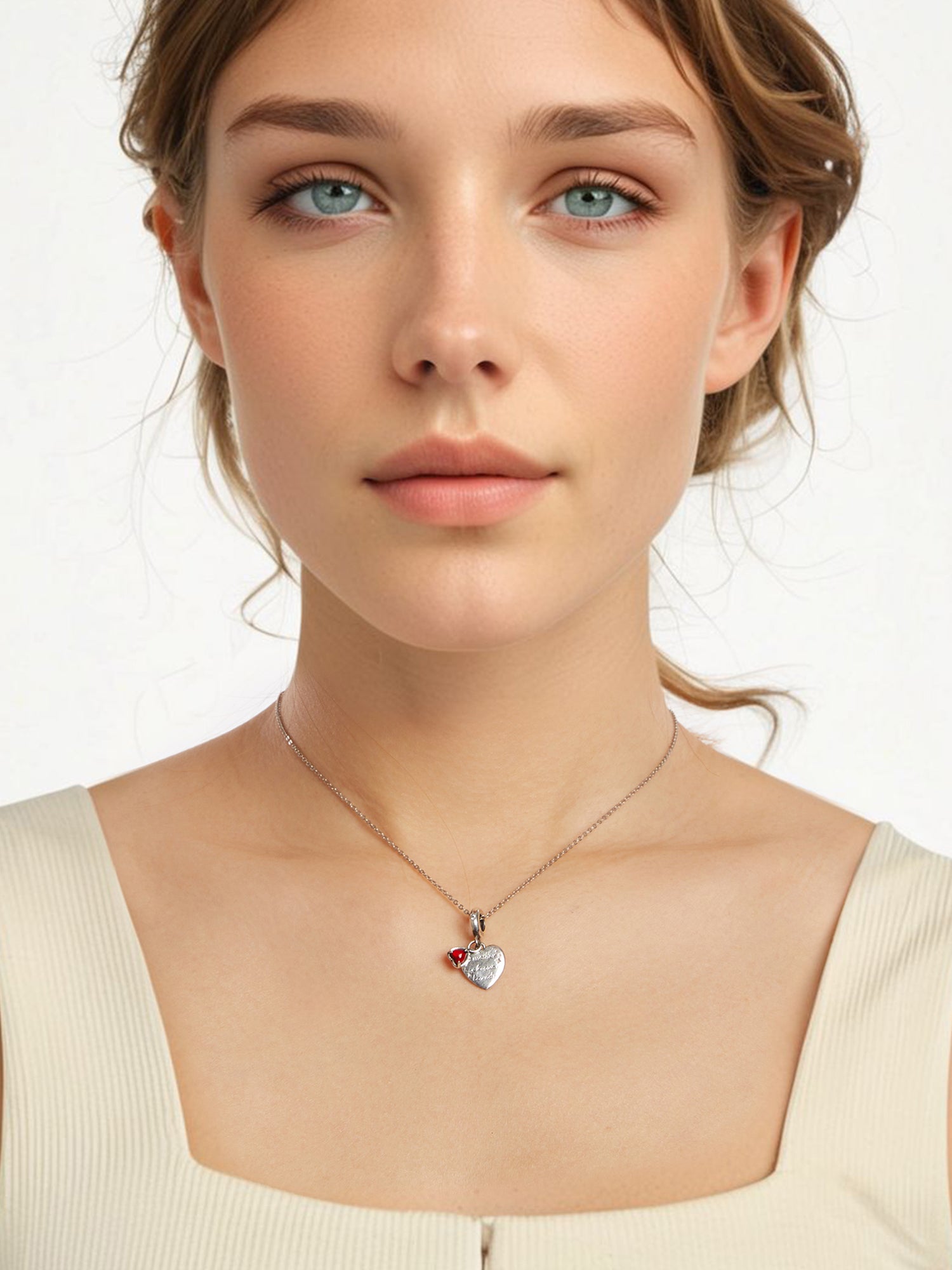 Pandantiv din Argint Mother’s Infinite Love – Ruby Heart