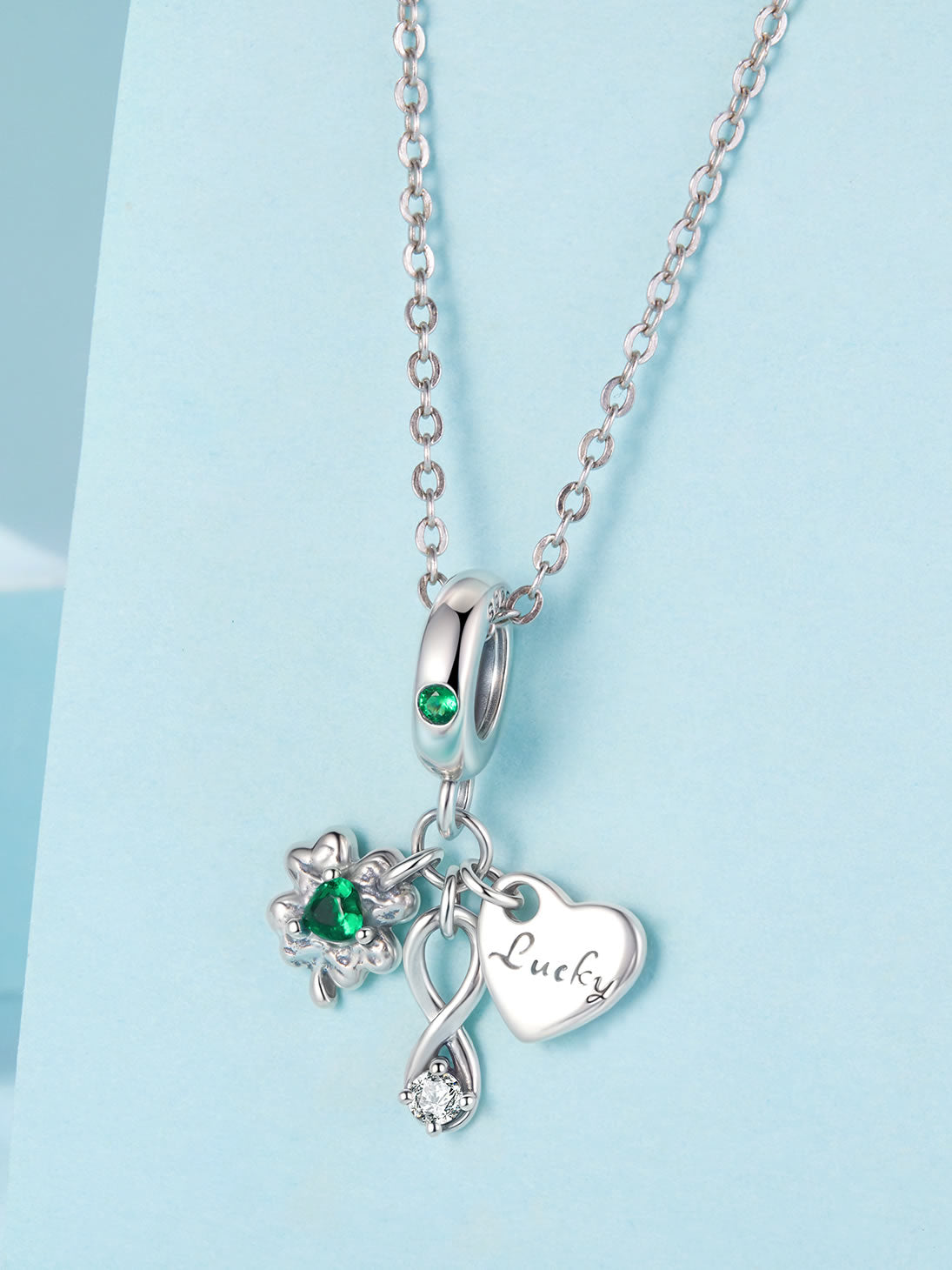 Colier din Argint Emerald Bloom – Lucky Spark