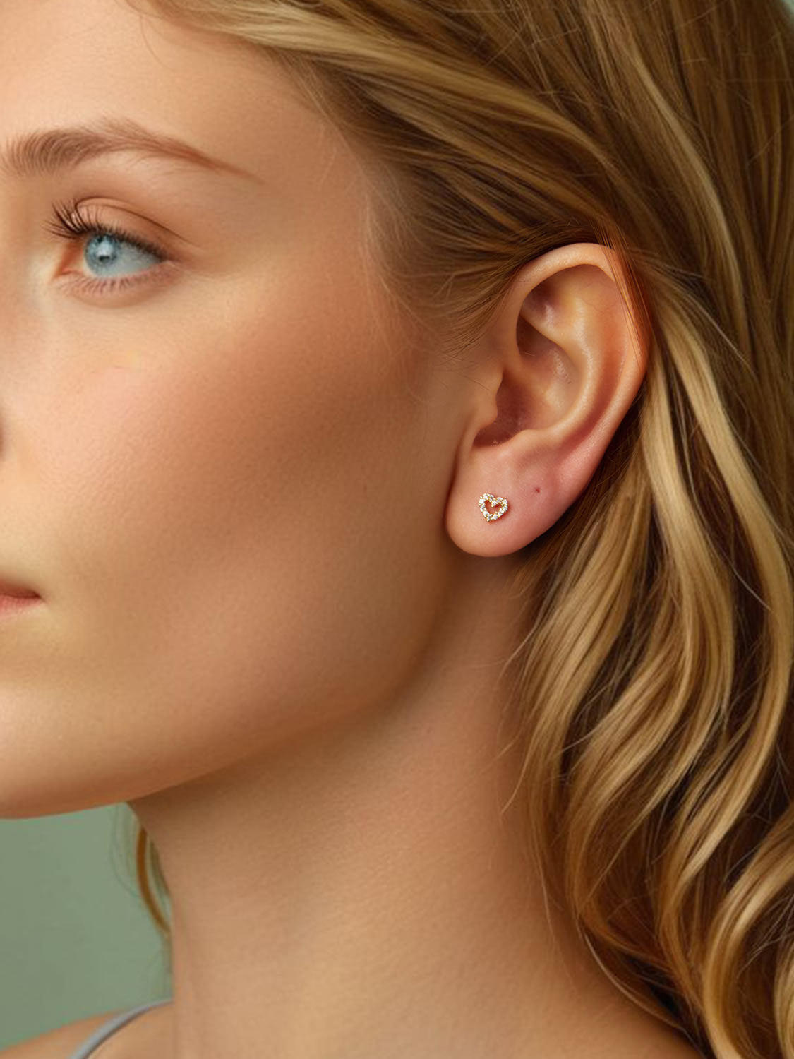 Cercei din Argint Sparkling Heartbeat Gold