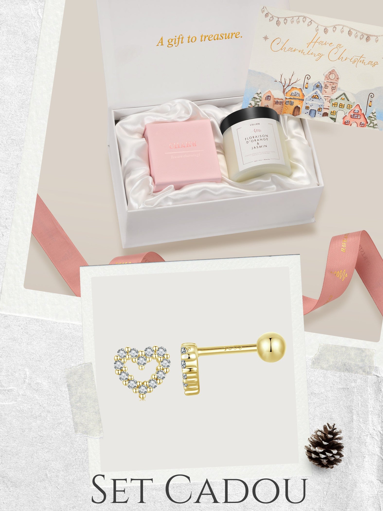 Set Cadou Sparkling Heartbeat Gold