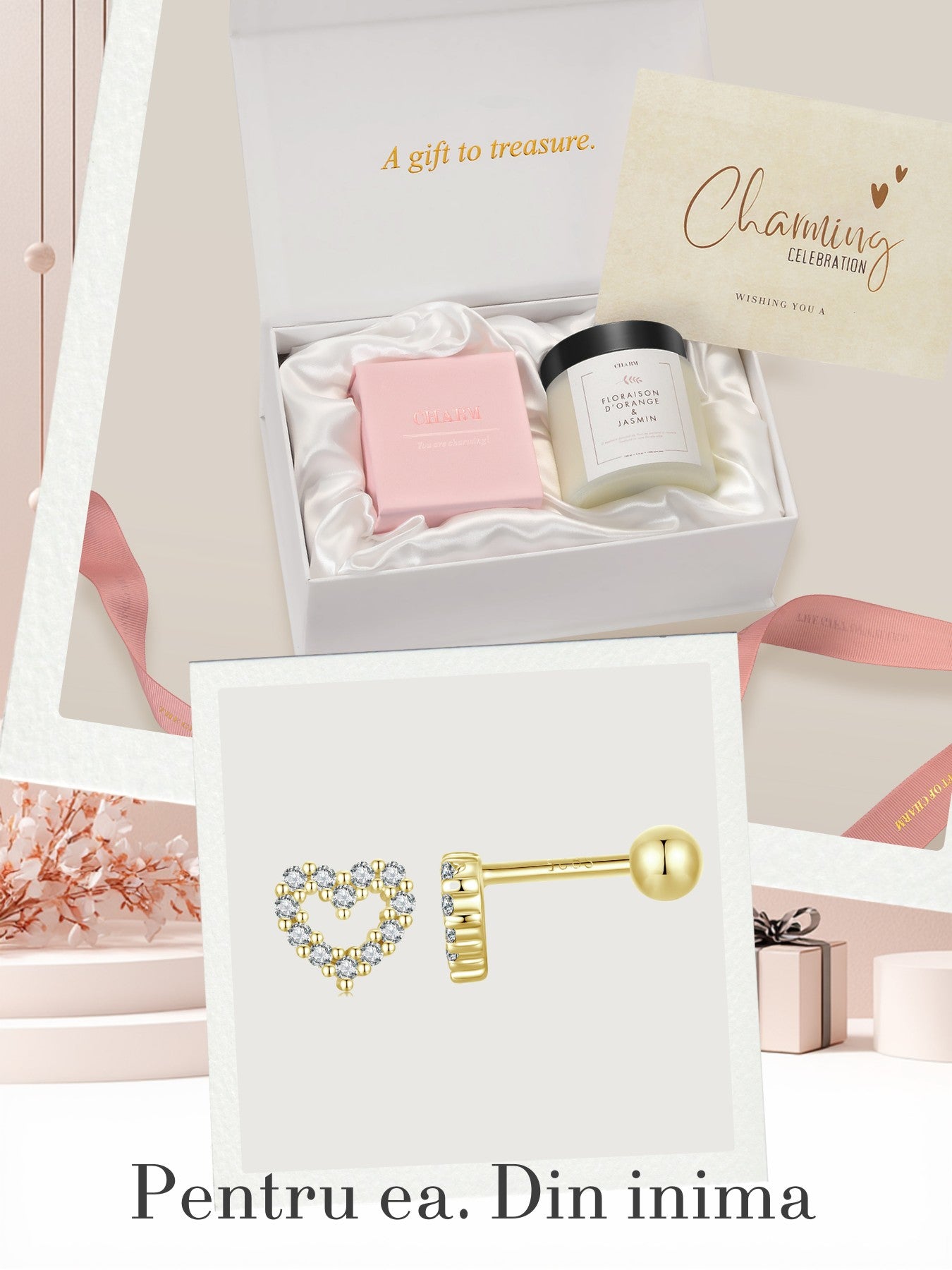 Set Cadou Sparkling Heartbeat Gold