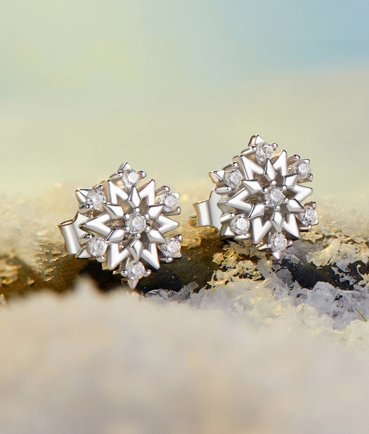 Cercei din Argint Crystal Snowburst