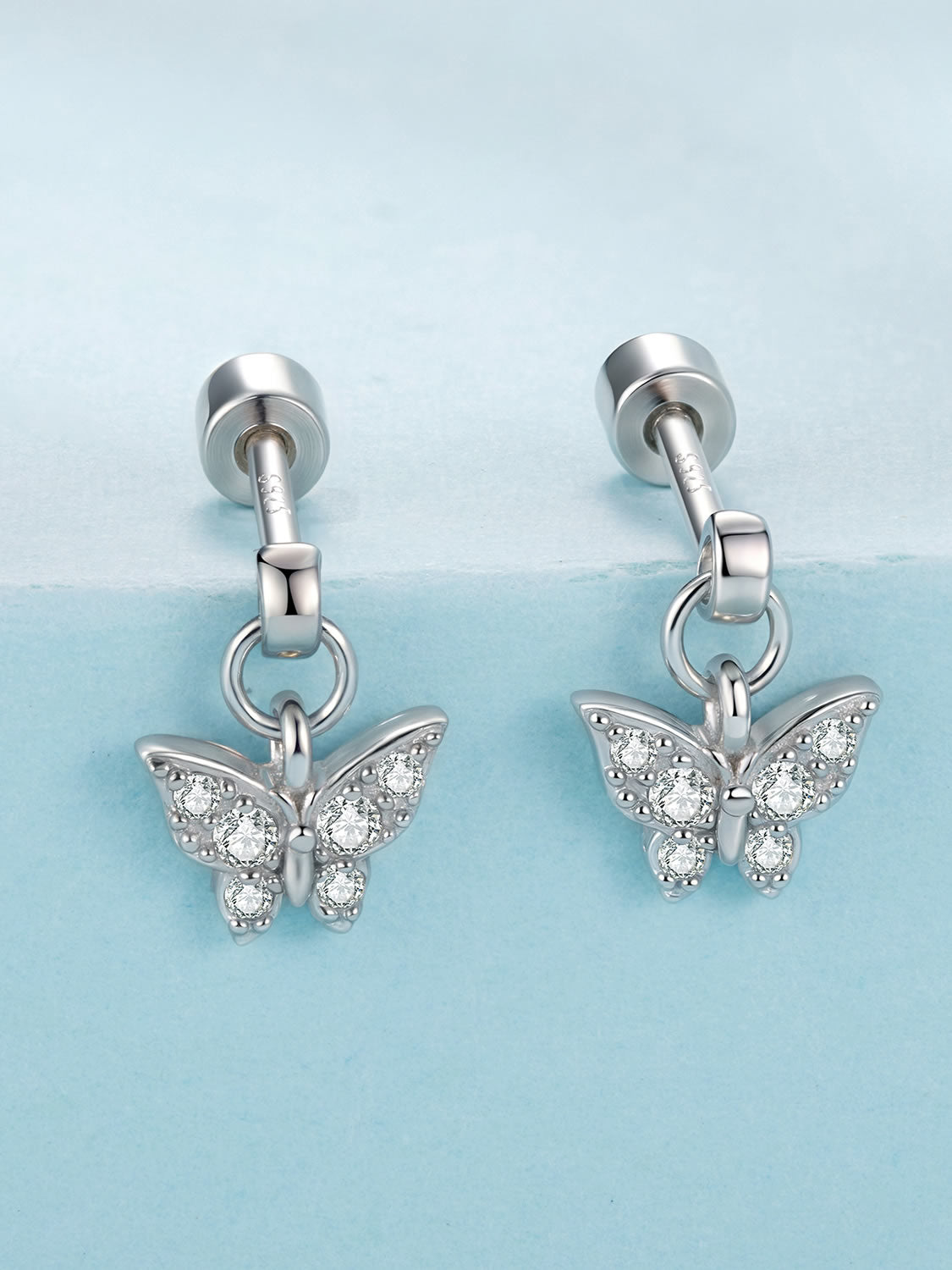 Cercei din Argint Butterfly Sparkle