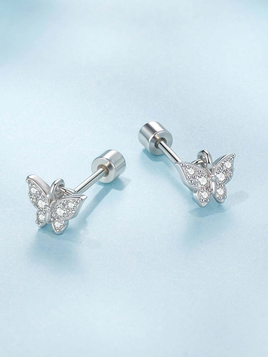 Cercei din Argint Butterfly Sparkle