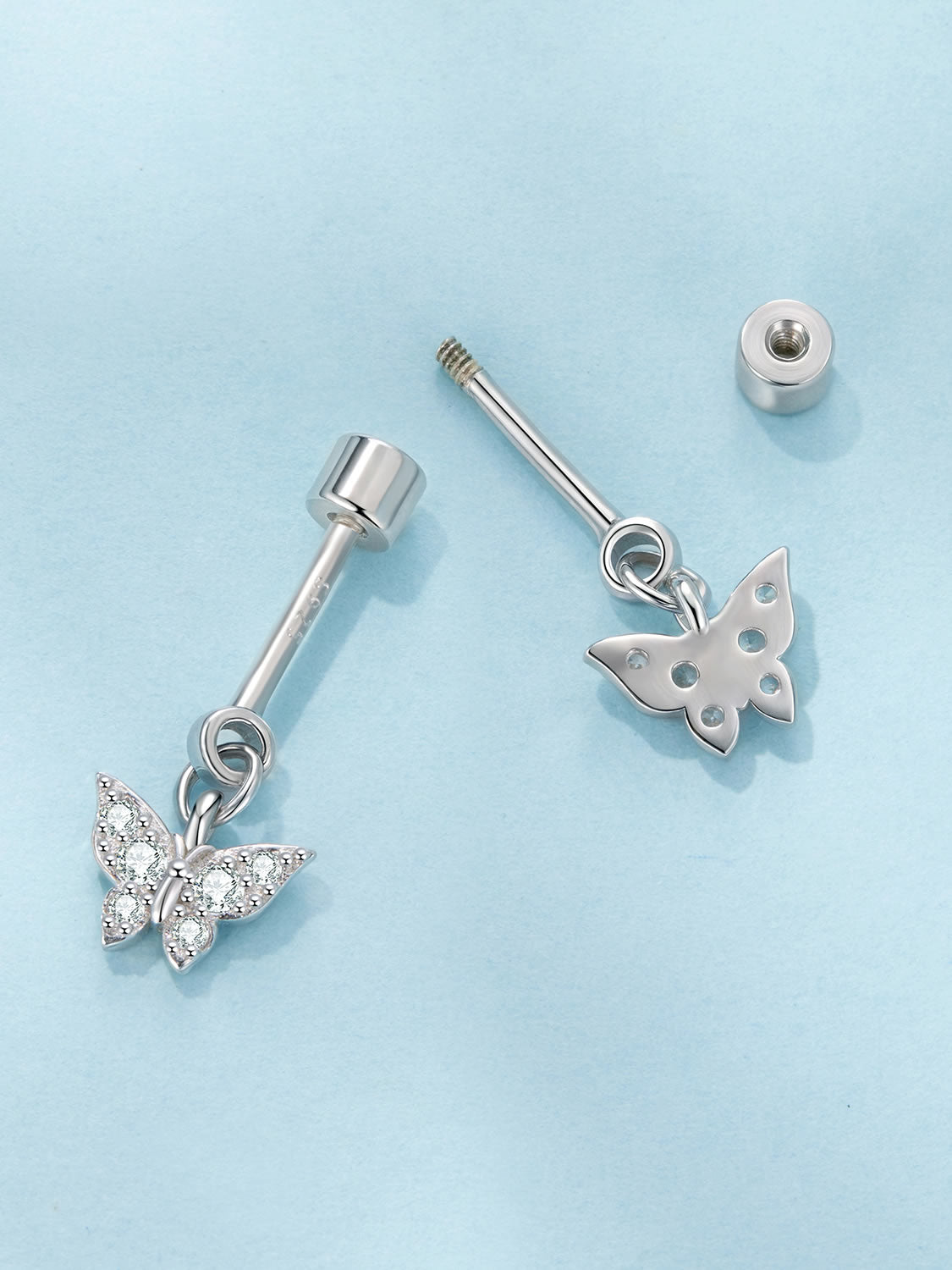 Cercei din Argint Butterfly Sparkle