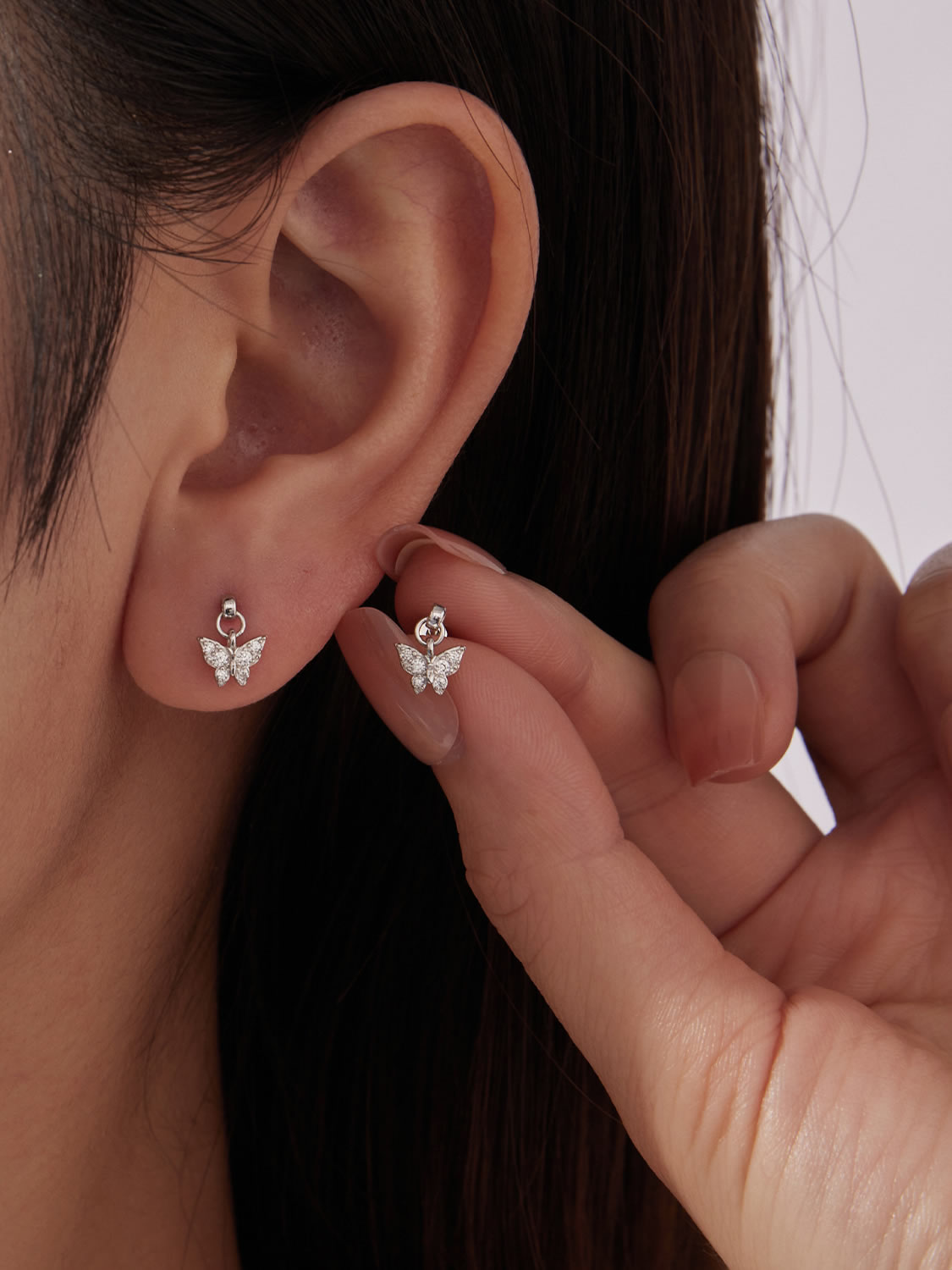 Cercei din Argint Butterfly Sparkle