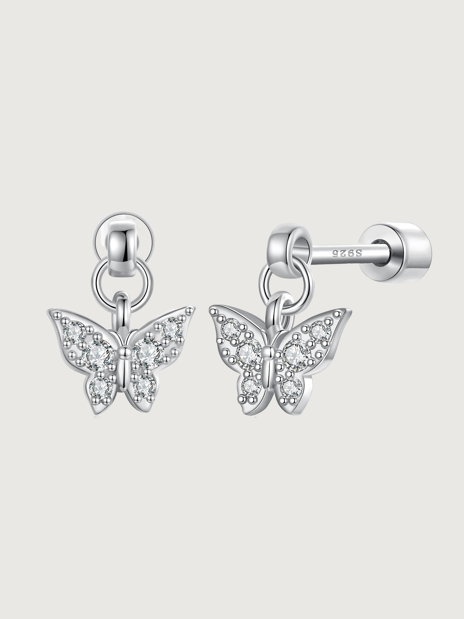 Cercei din Argint Butterfly Sparkle