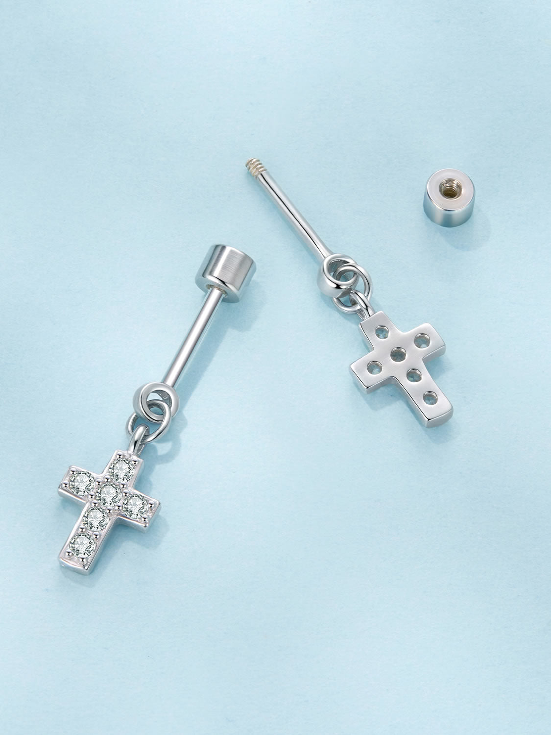 Cercei din Argint Cross Sparkle