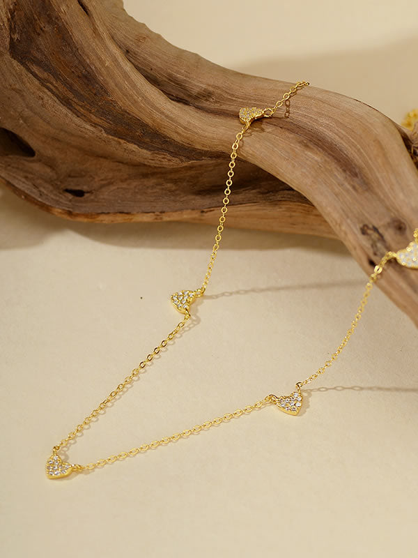 Colier din Argint Gold Hearts in Harmony