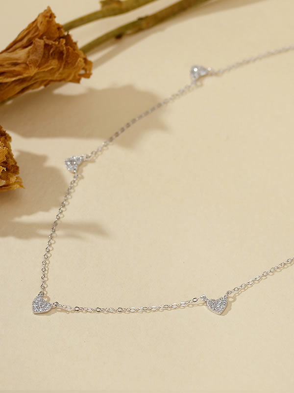 Colier din Argint Silver Hearts in Harmony