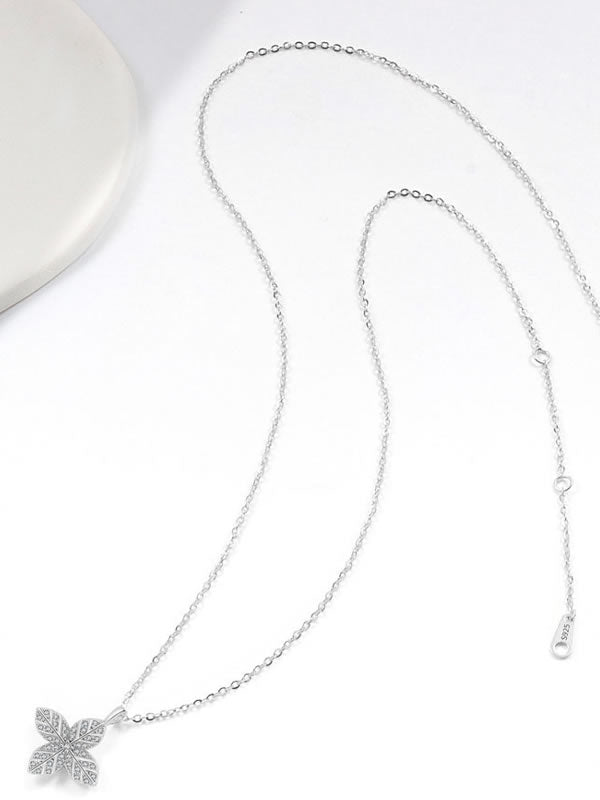 Colier din Argint Silver Radiant Petal Cross