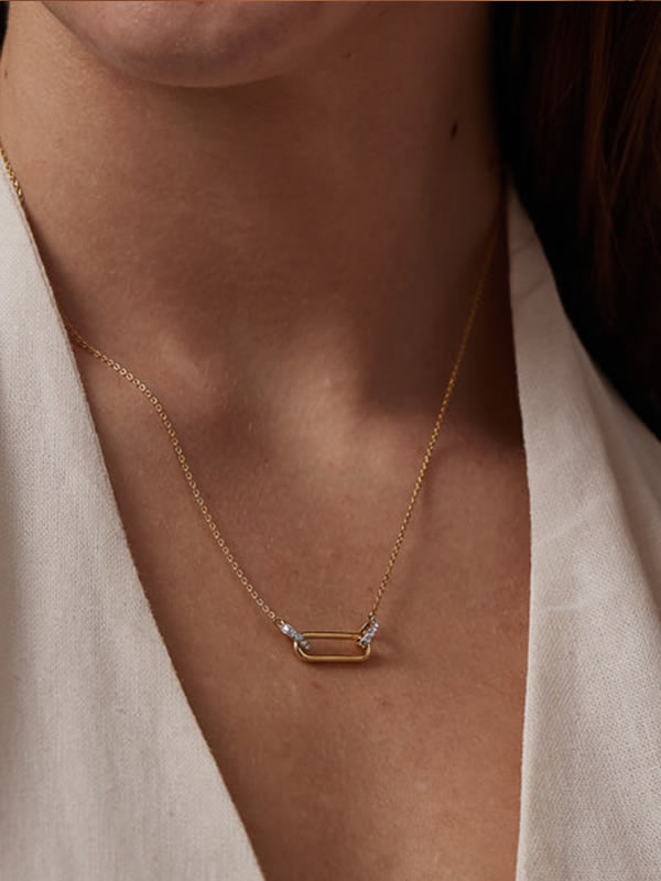 Colier din Argint Gold Linked Radiance