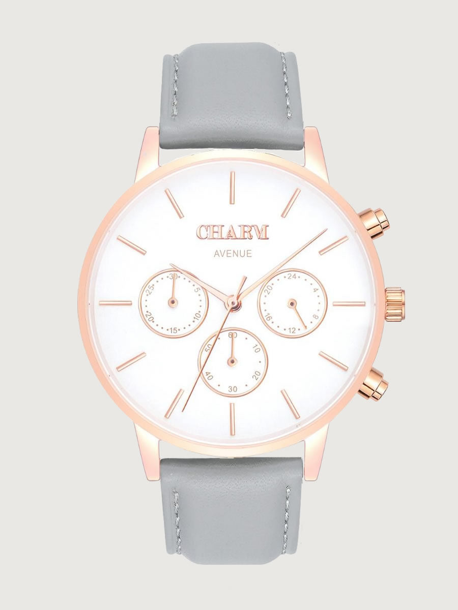 Set Cadou : Ceas Avenue Victoriei Grey + Curea de metal