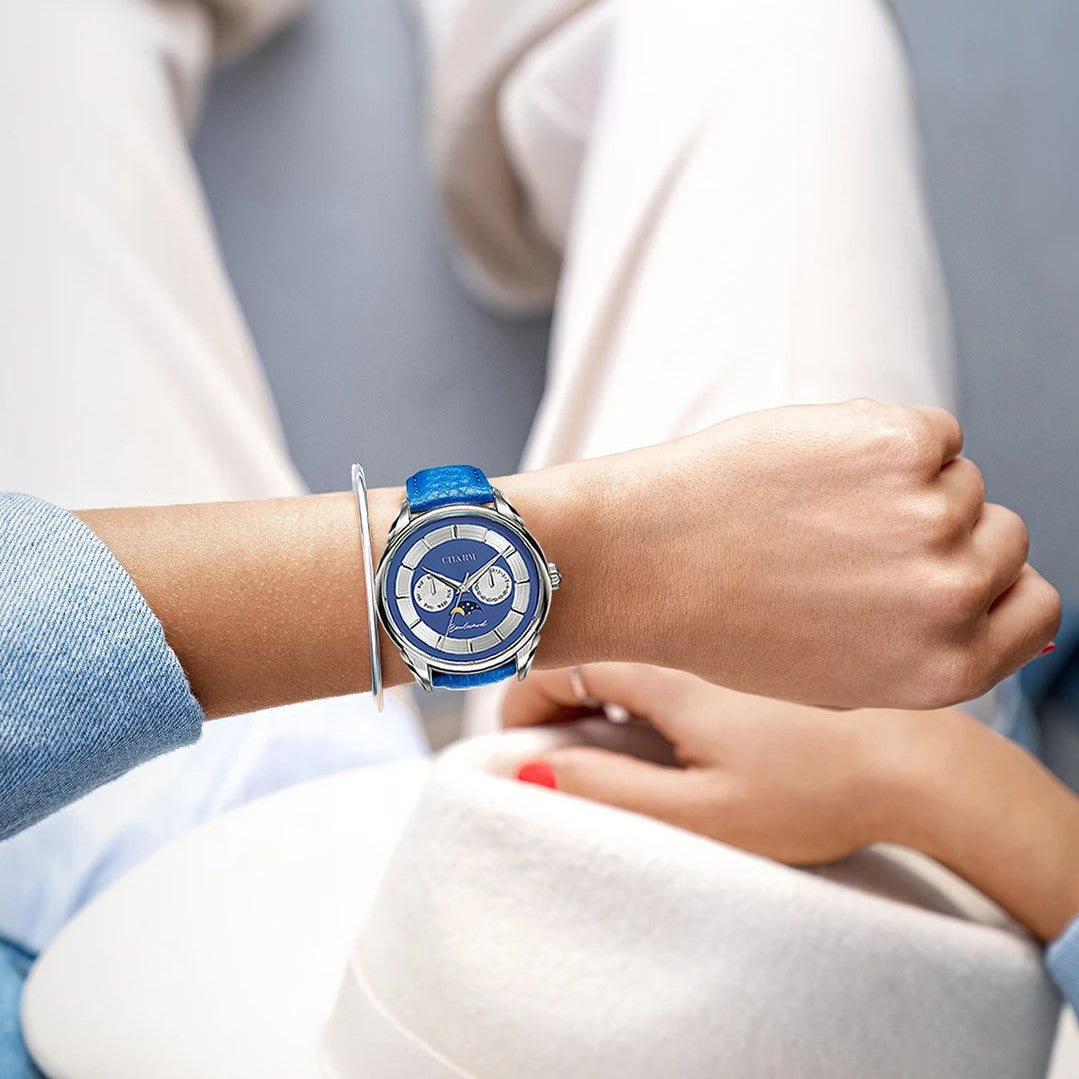 Set Unisex: Ceas Boulevard Aviatorilor Blue + Curea de piele Nuderose