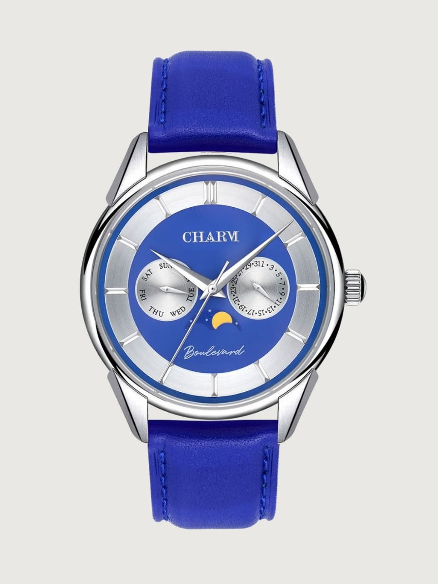 Set Unisex: Ceas Boulevard Aviatorilor Blue + Curea de piele Nuderose