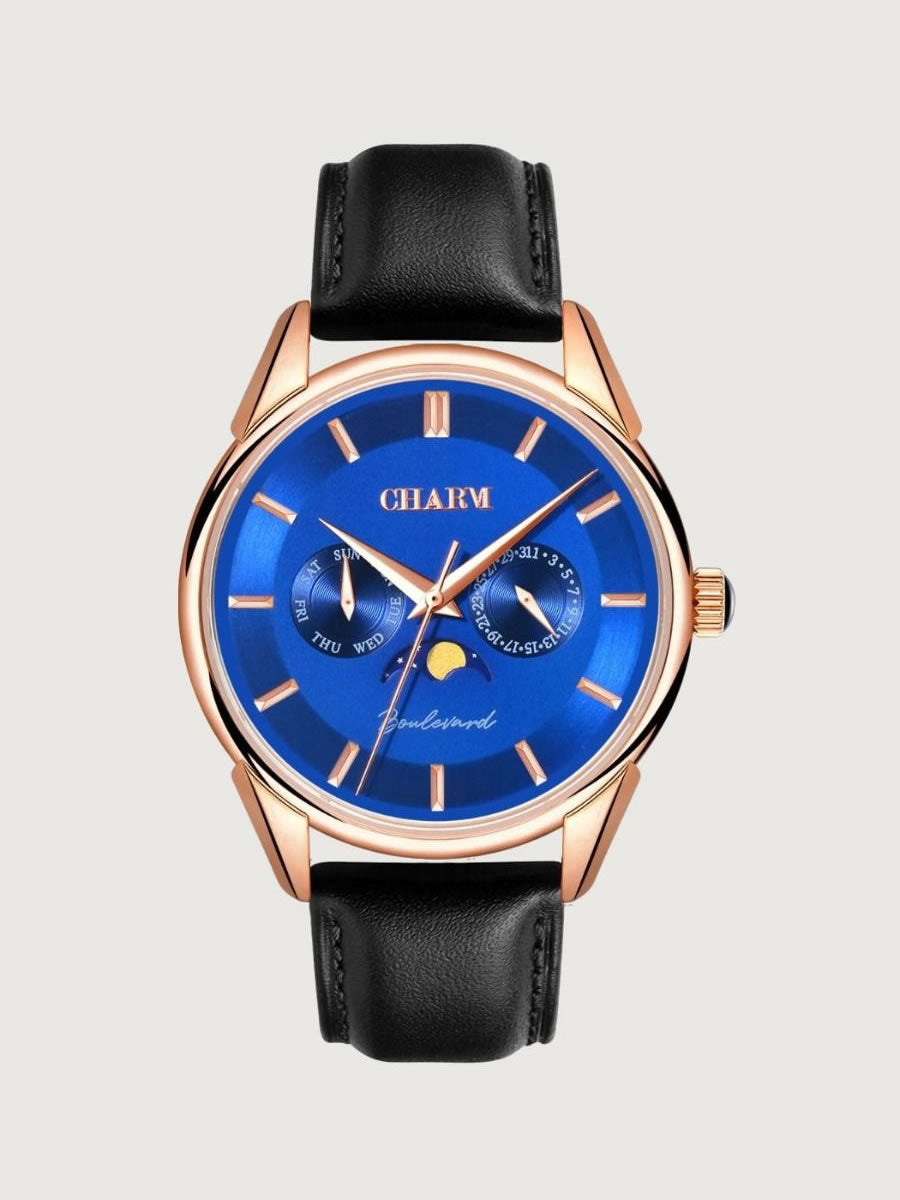 Set Unisex: Ceas Boulevard Primaverii Black + Curea  din otel inoxidabil Rose Gold