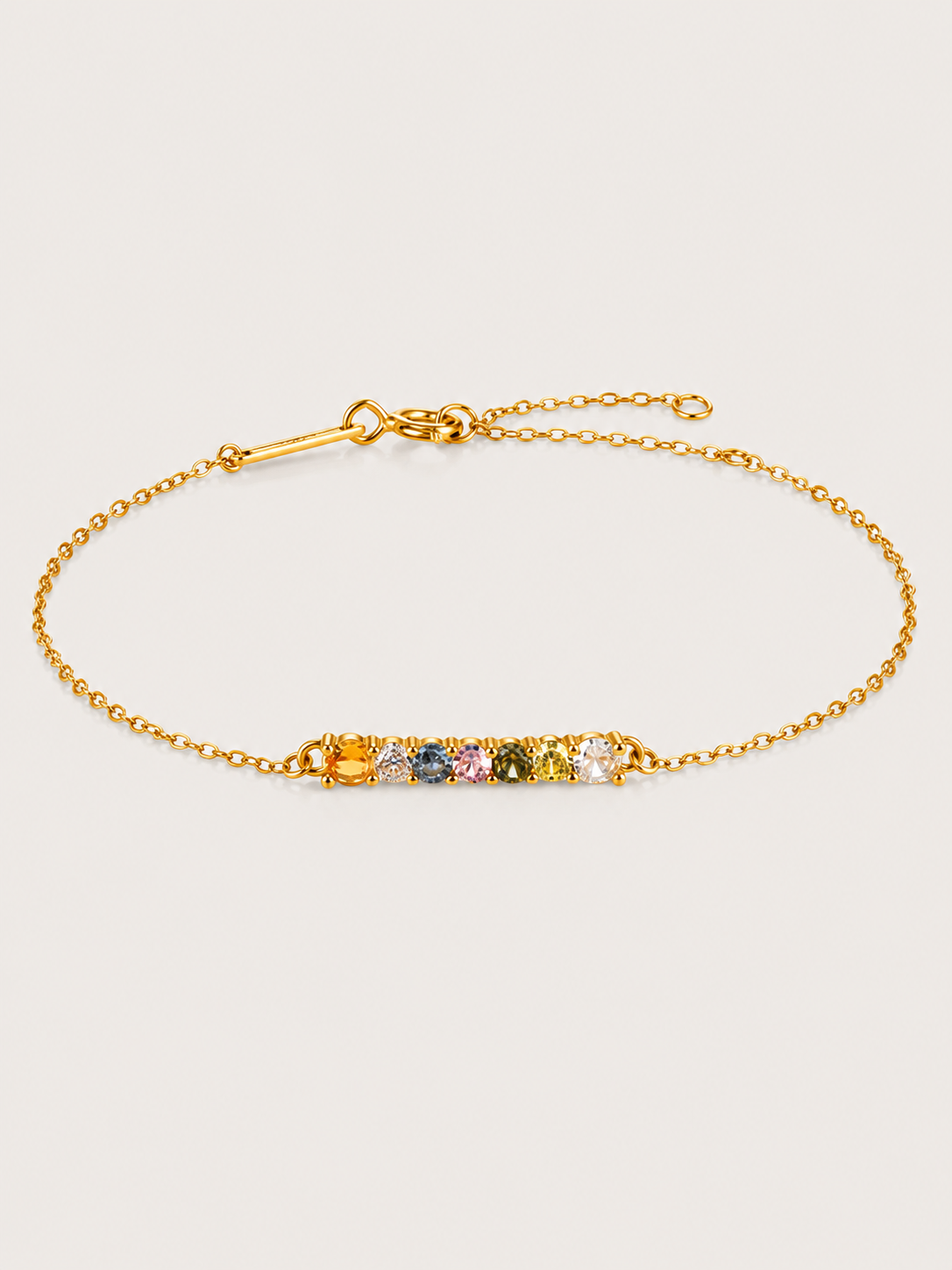 Brățară din argint 925 placată cu aur 18K cu zirconii multicolore Prism Glow