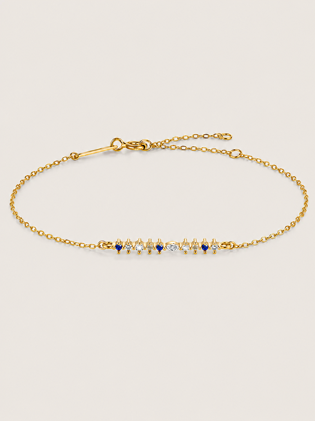 Brățară din argint 925 placată cu aur 18K cu zirconii colorate 5A Gold Celestial Line