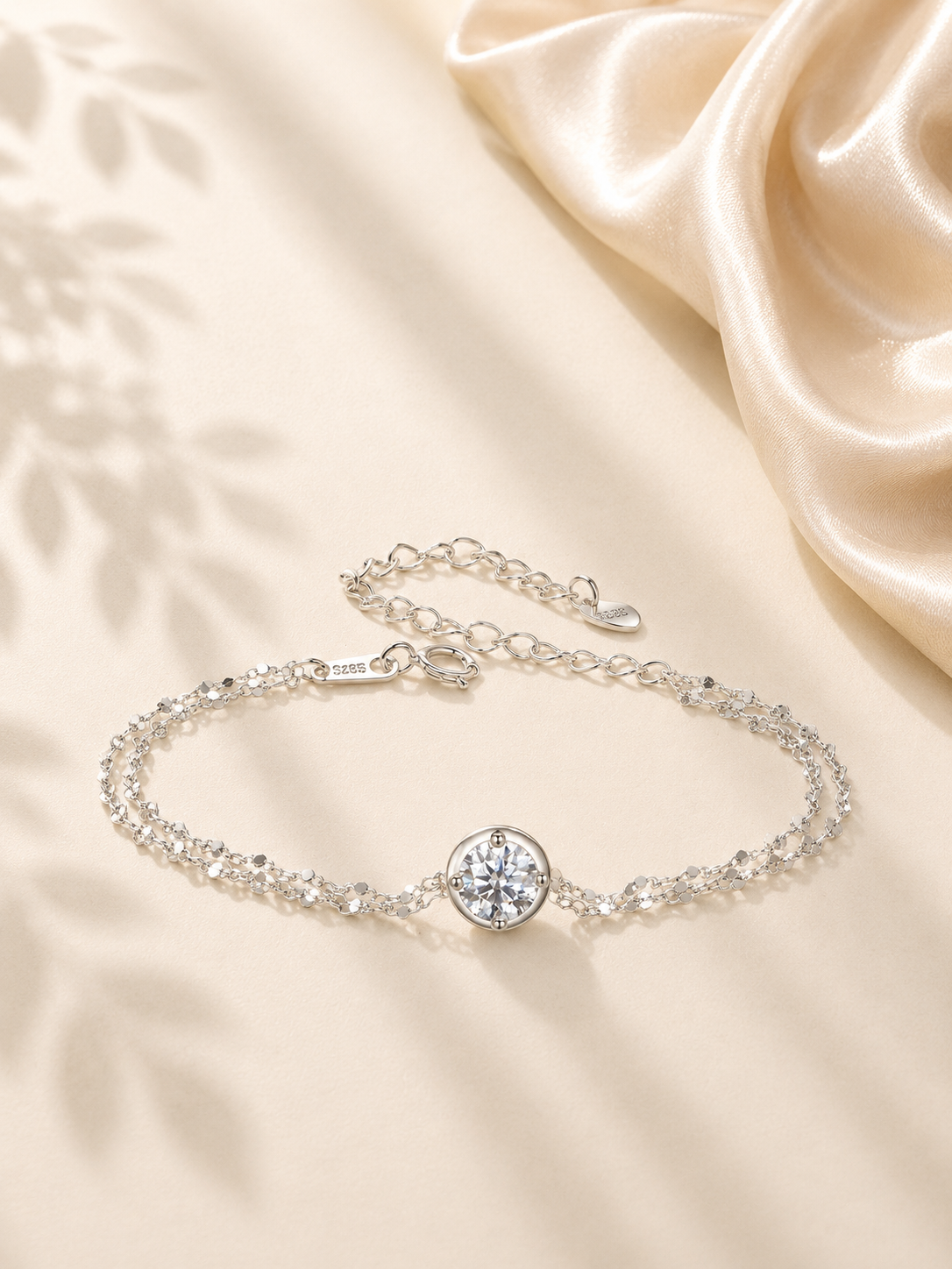 Brățară argint cu moissanite ideală pentru cadou elegant și rafinat