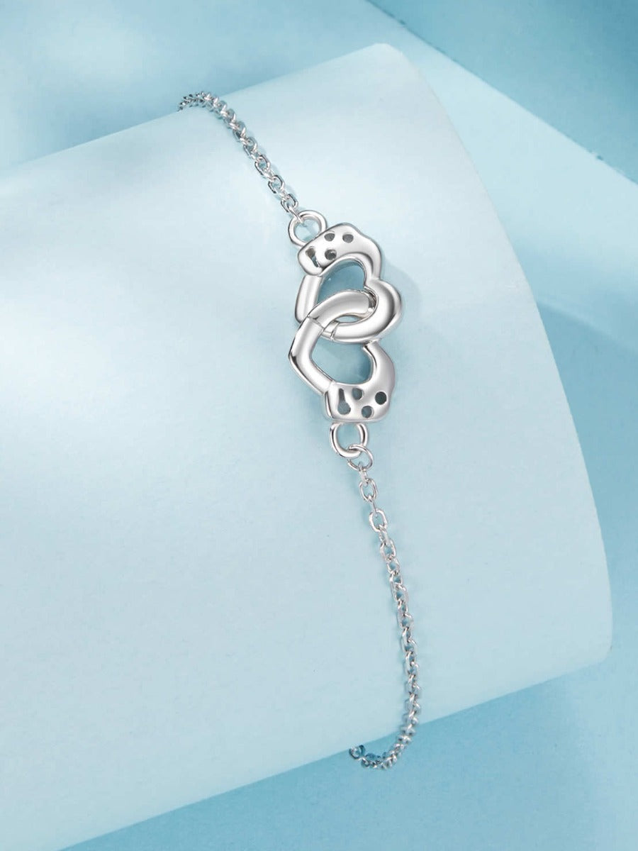 Brățară delicată din argint pentru femei cu inimi