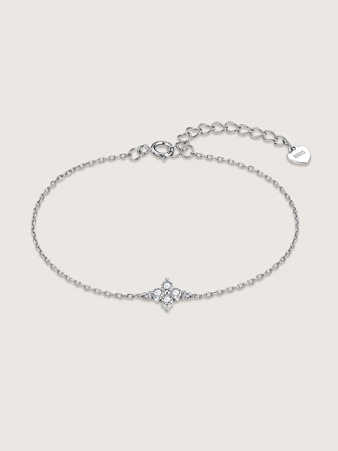 Bratara din argint 925 cu floare si zirconii Silver Celestial Mini Flora