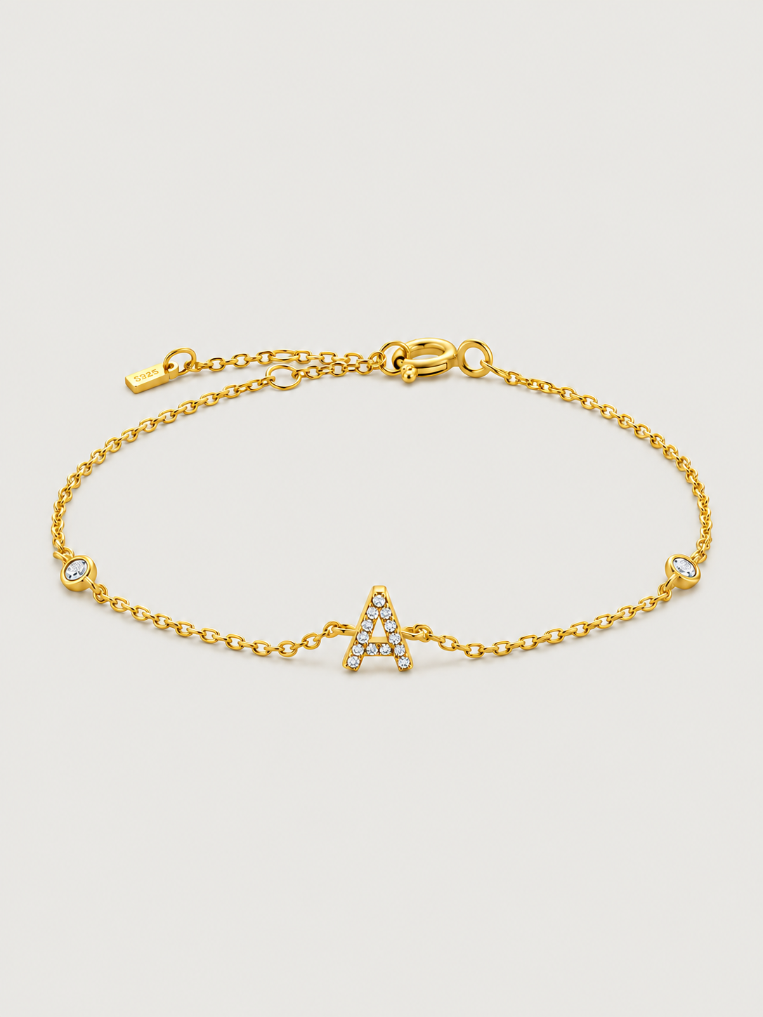Brățară din Argint Gold Initial Spark Litera A