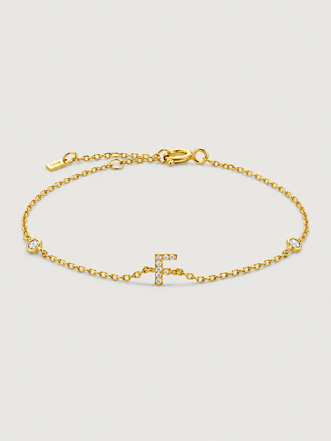 Brățară din Argint Gold Initial Spark Litera F