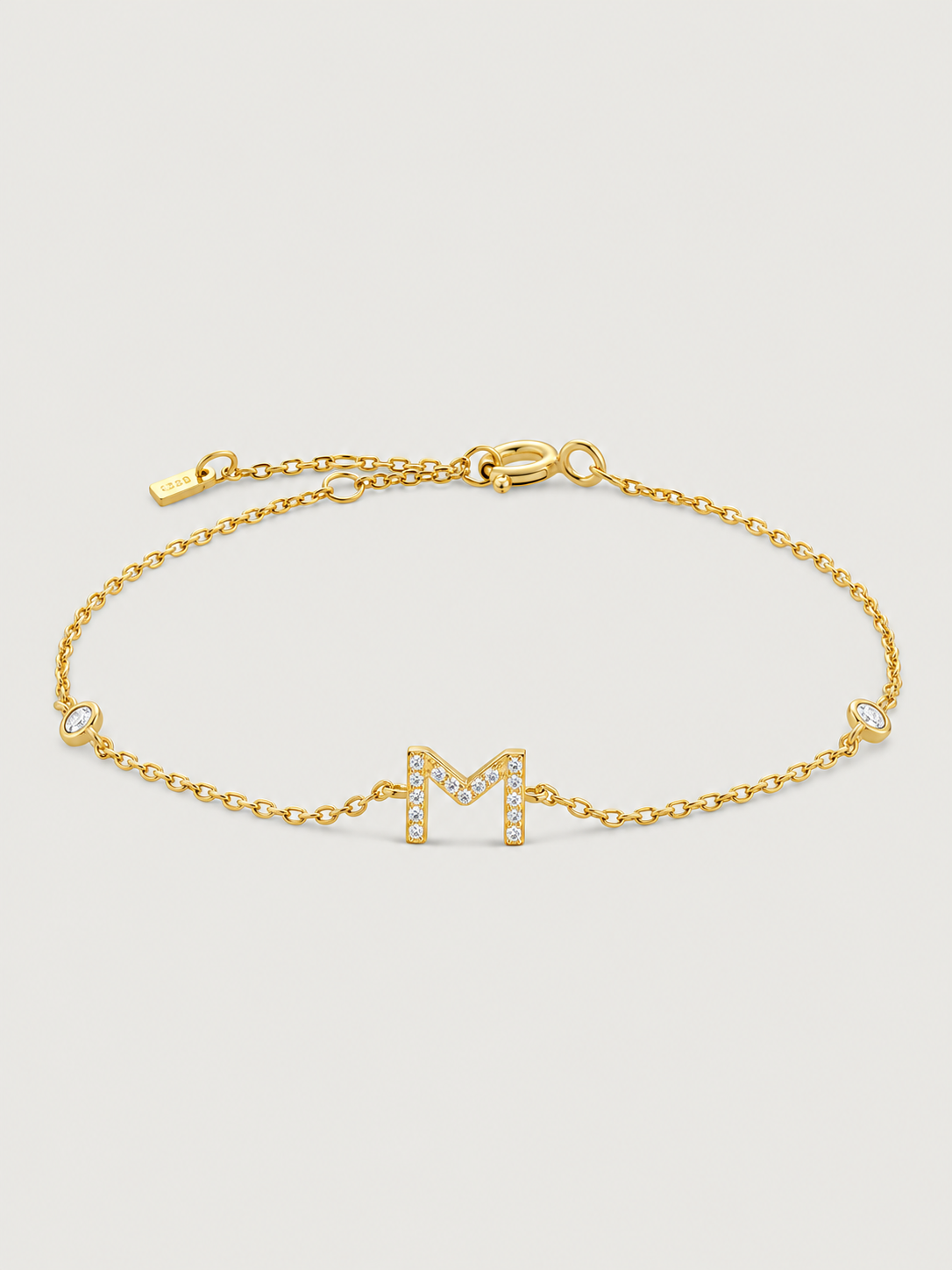 Brățară din Argint Gold Initial Spark Litera M