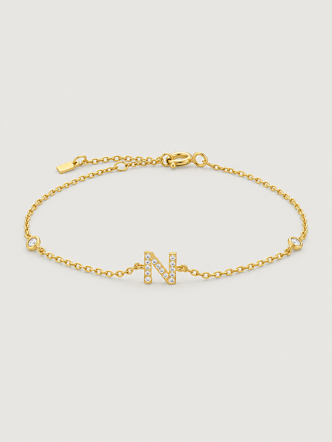 Brățară din Argint Gold Initial Spark Litera N