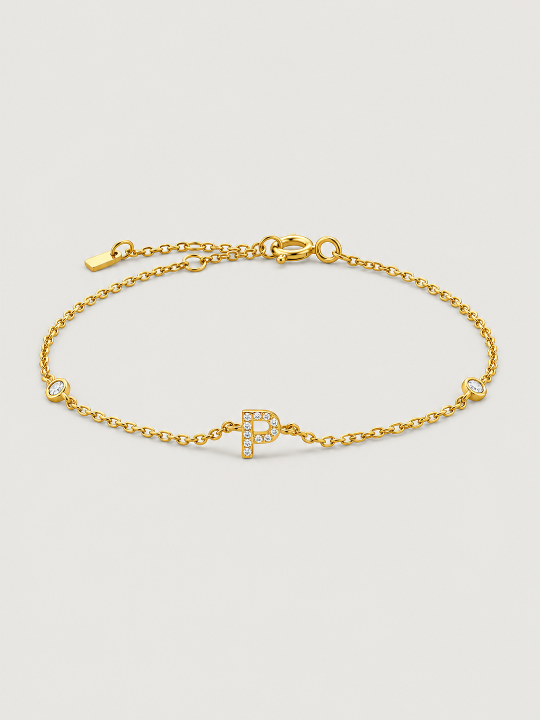 Brățară din Argint Gold Initial Spark Litera P