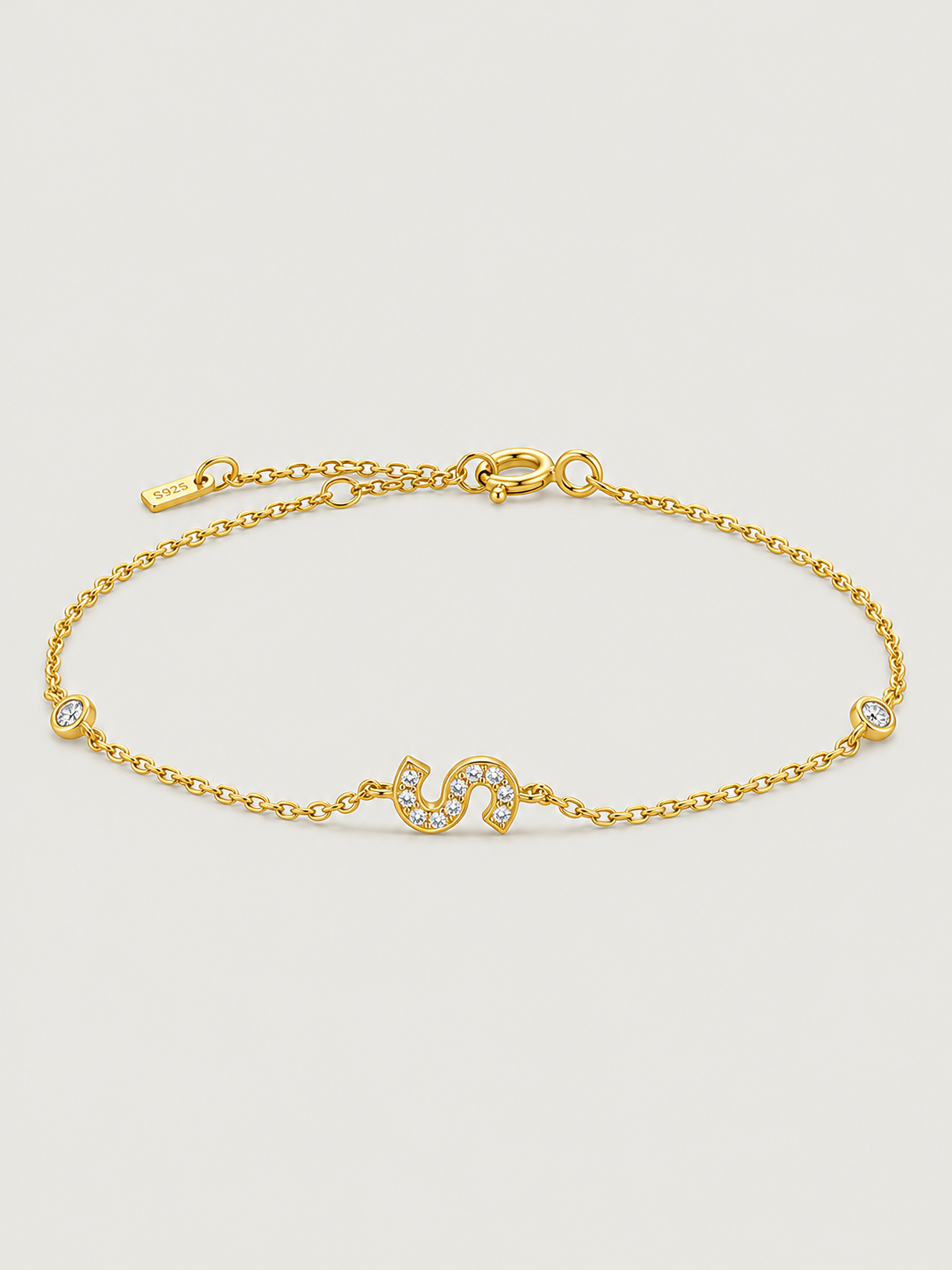 Brățară din Argint Gold Initial Spark Litera S