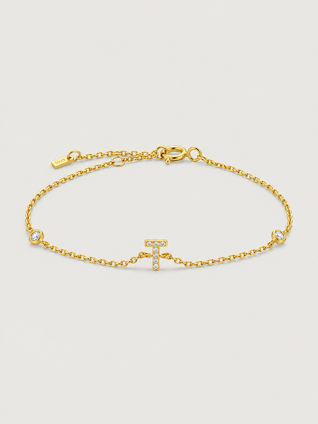 Brățară din Argint Gold Initial Spark Litera T
