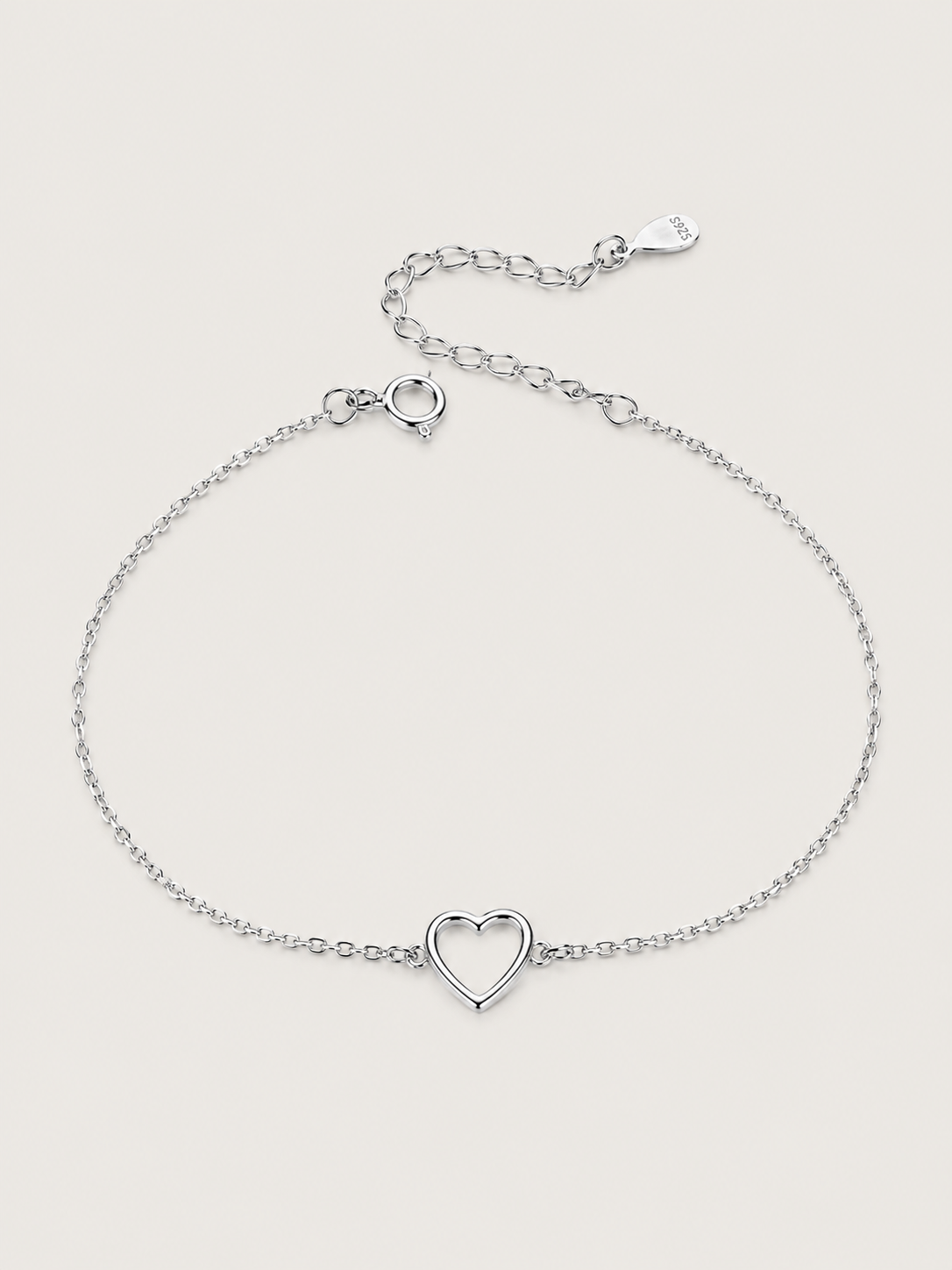 Brățară din argint 925 cu inimă minimalistă The Shape Of Love