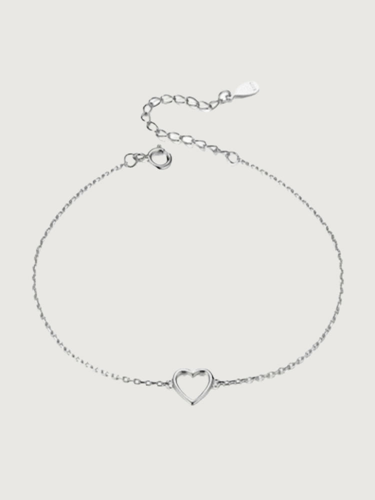 Brățară din argint 925 cu inimă minimalistă The Shape Of Love