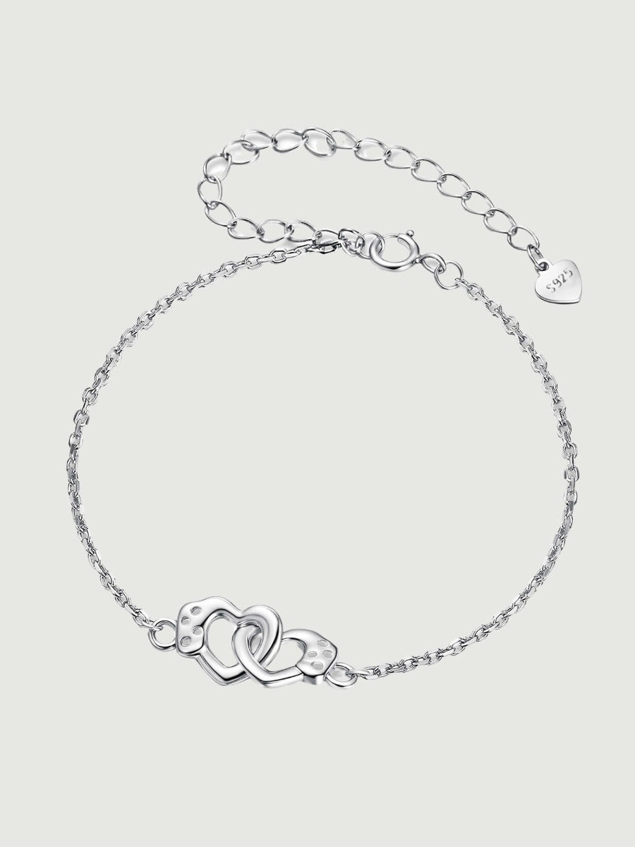 Brățară din argint 925 cu două inimi unite Bound by Love