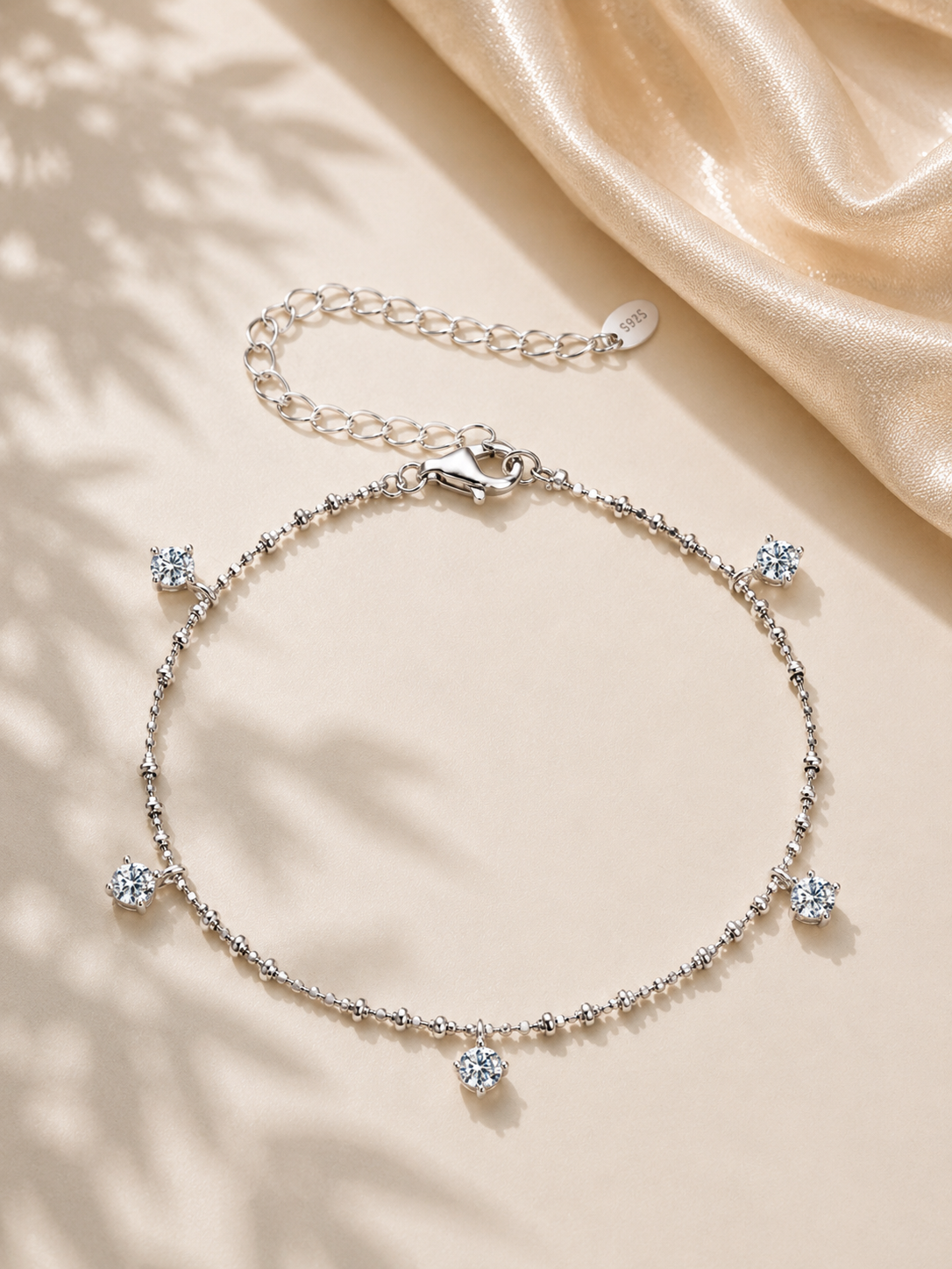 Brățară din argint stil lux minimalist moissanite