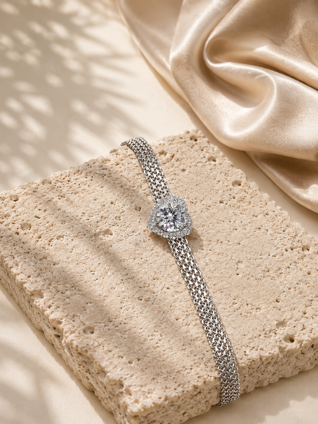 Brățară premium din argint cu moissanite 1ct design elegant