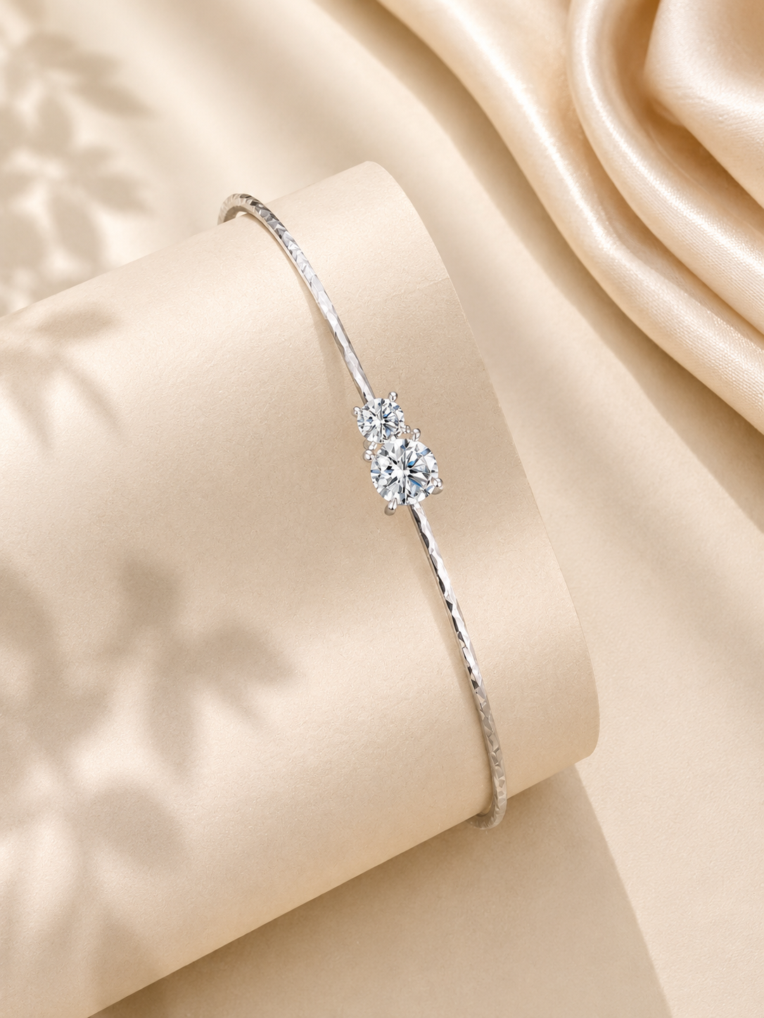 Brățară minimalistă din argint 925 cu pietre moissanite strălucitoare
