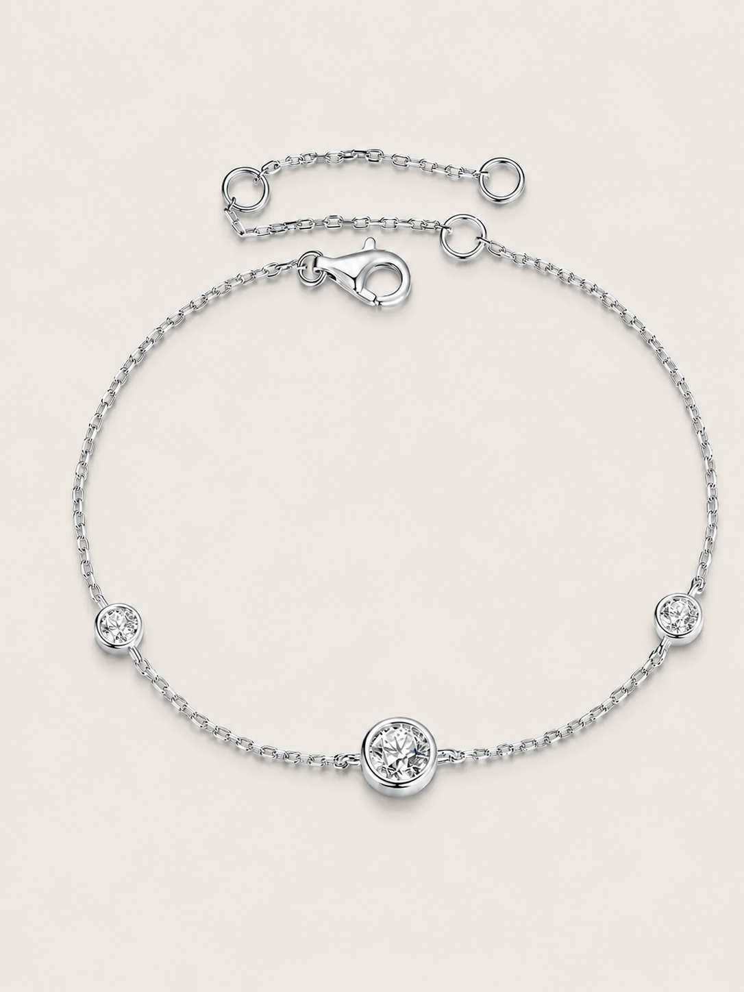 Brățară din argint 925 cu moissanite 0.5ct și 0.1ct