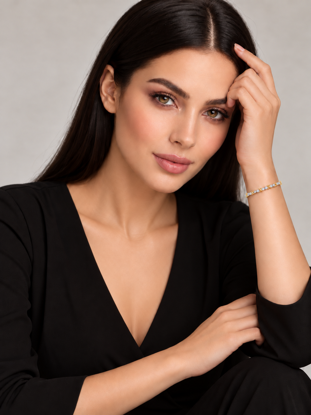 Brățară din Argint Moissanite Bicolor Eternal X Tennis pe model