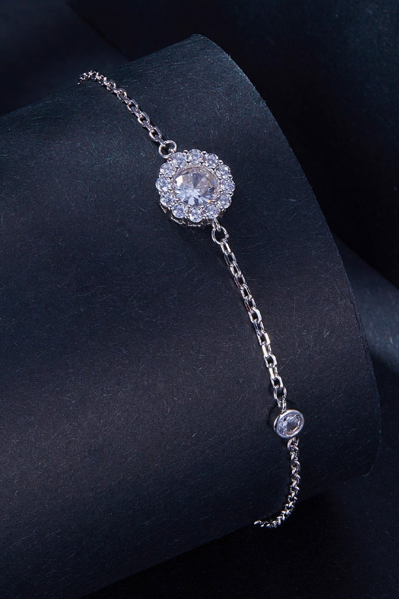 Brățară elegantă din argint cu moissanite pentru femei stil rafinat