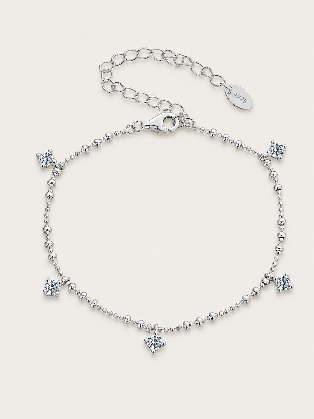 Brățară din argint 925 cu moissanite minimalistă