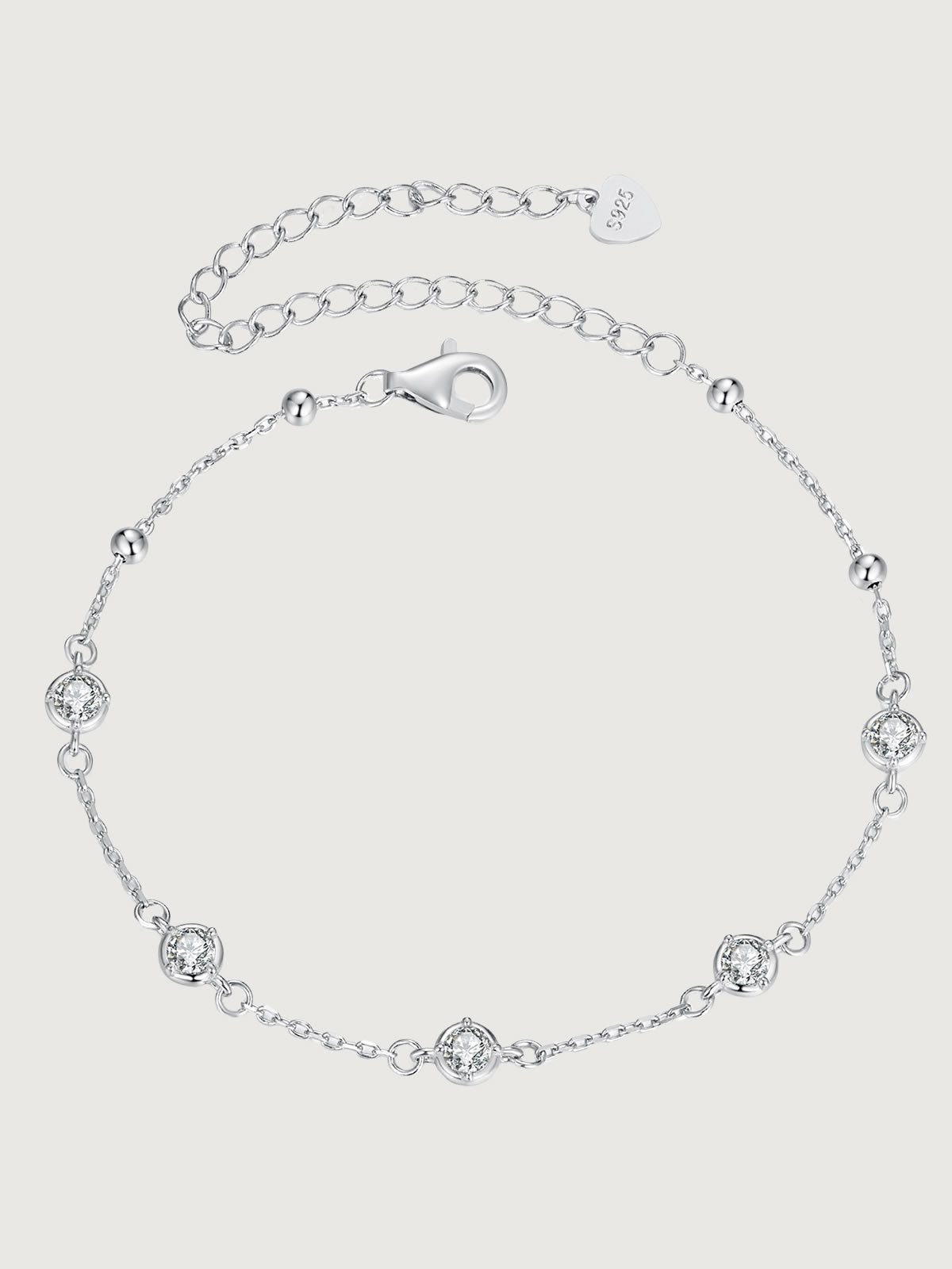 Brățară din argint 925 cu mai multe pietre moissanite