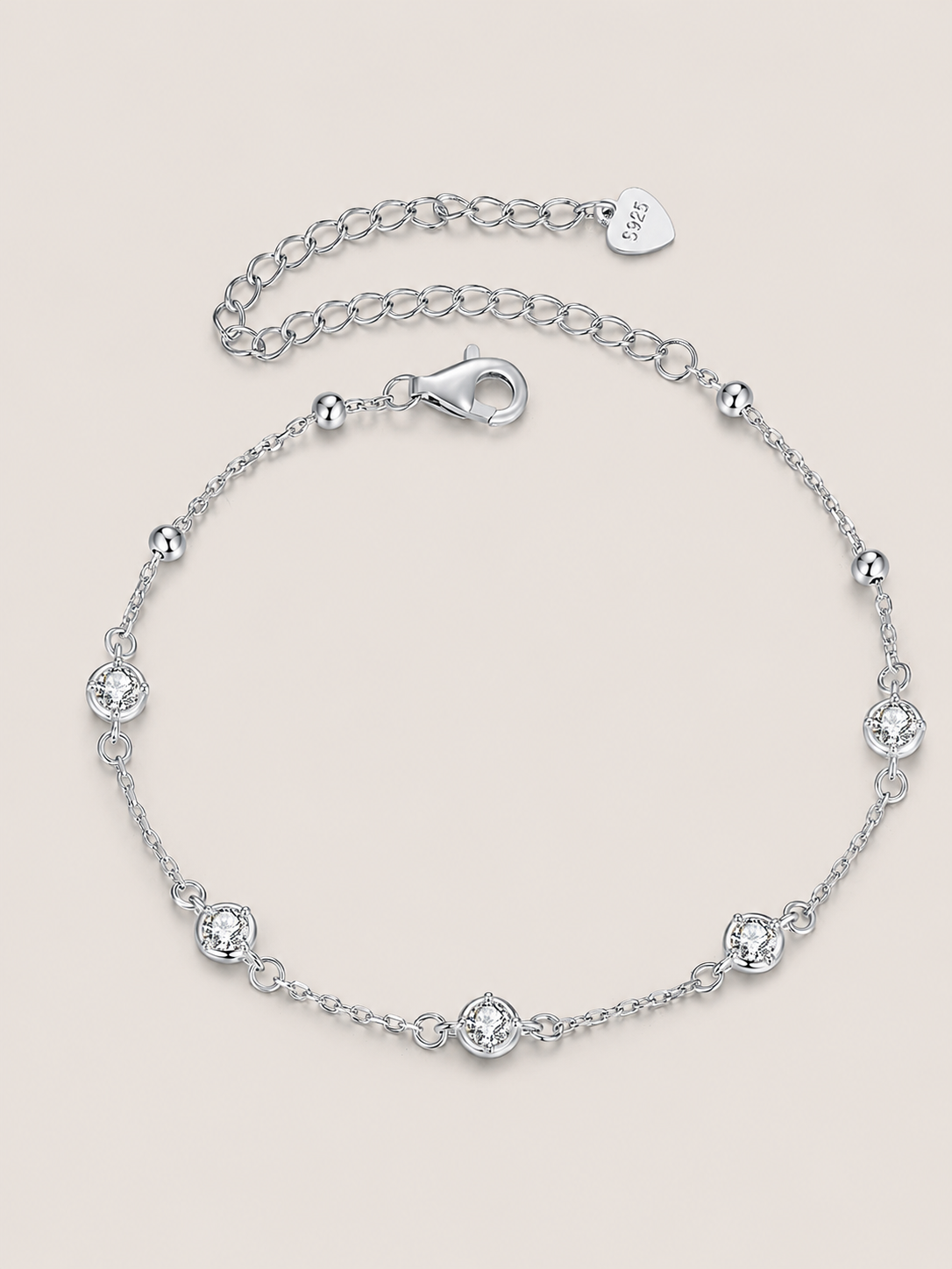 Brățară din argint 925 cu mai multe pietre moissanite