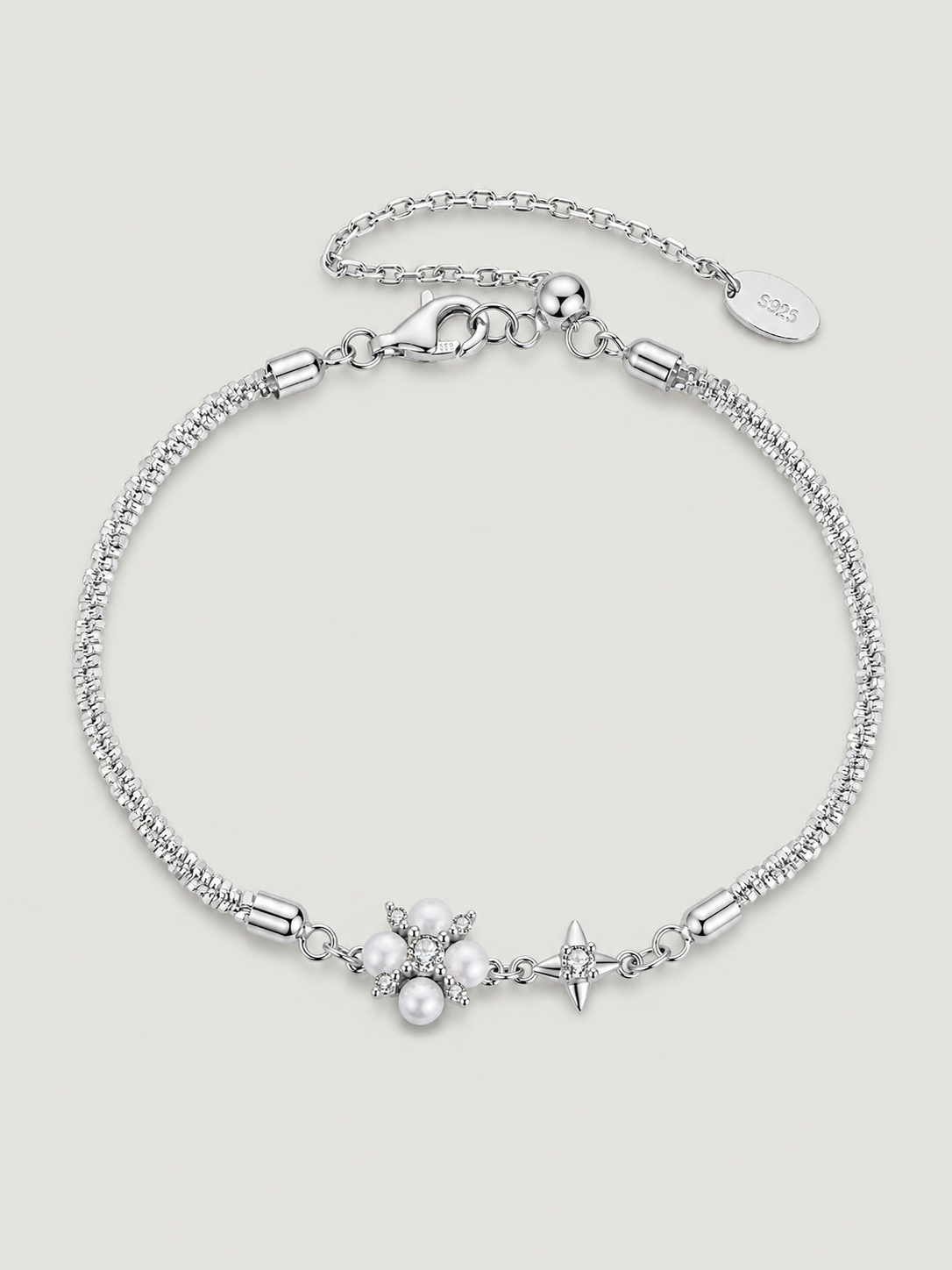 Brățară din Argint Moissanite Starry Pearl