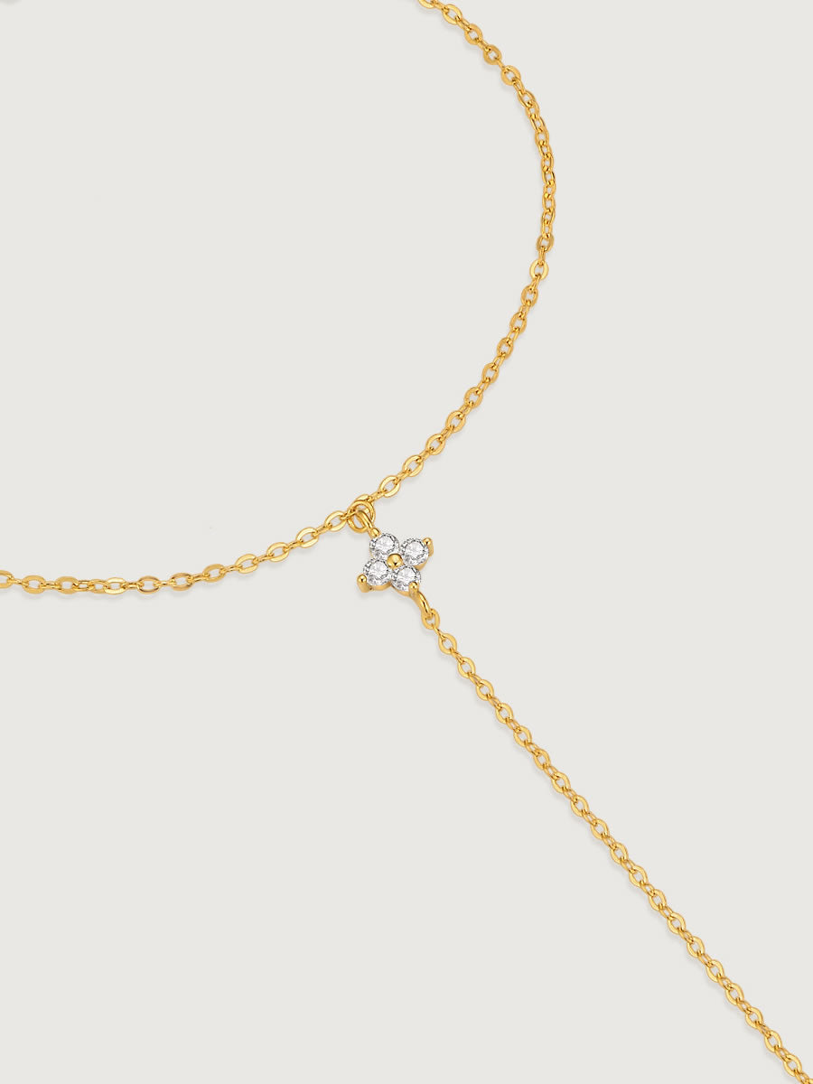 Detaliu brățară din argint placată cu aur Celestial Grace