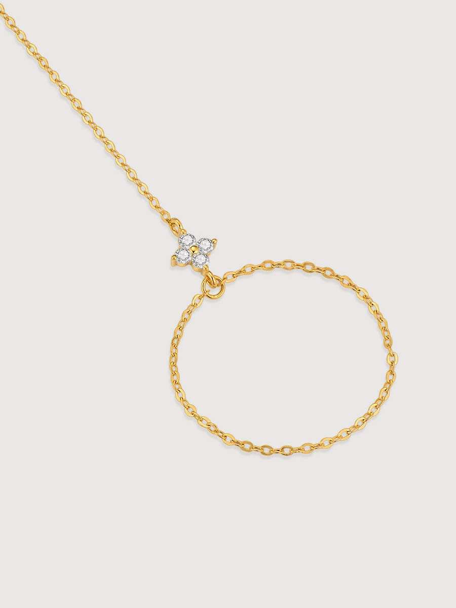 Brățară din argint placată cu aur cu prelungire pe deget