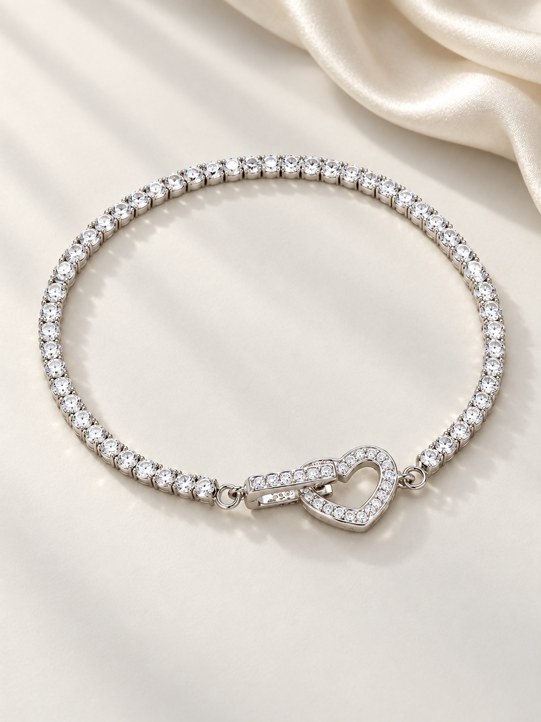 Brățară din Argint Silver Heart Tennis cu zirconii 5A
