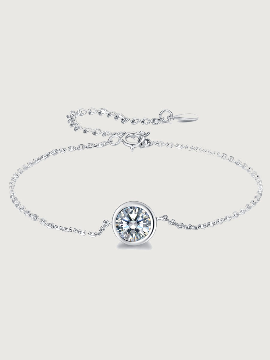 Brățară din argint 925 model solitaire cu zirconiu 5A Simple